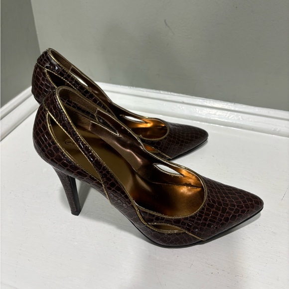 Charlotte Russe Women’s Brown/Gold Stiletto Heels-size 8 - Picture 2 of 11